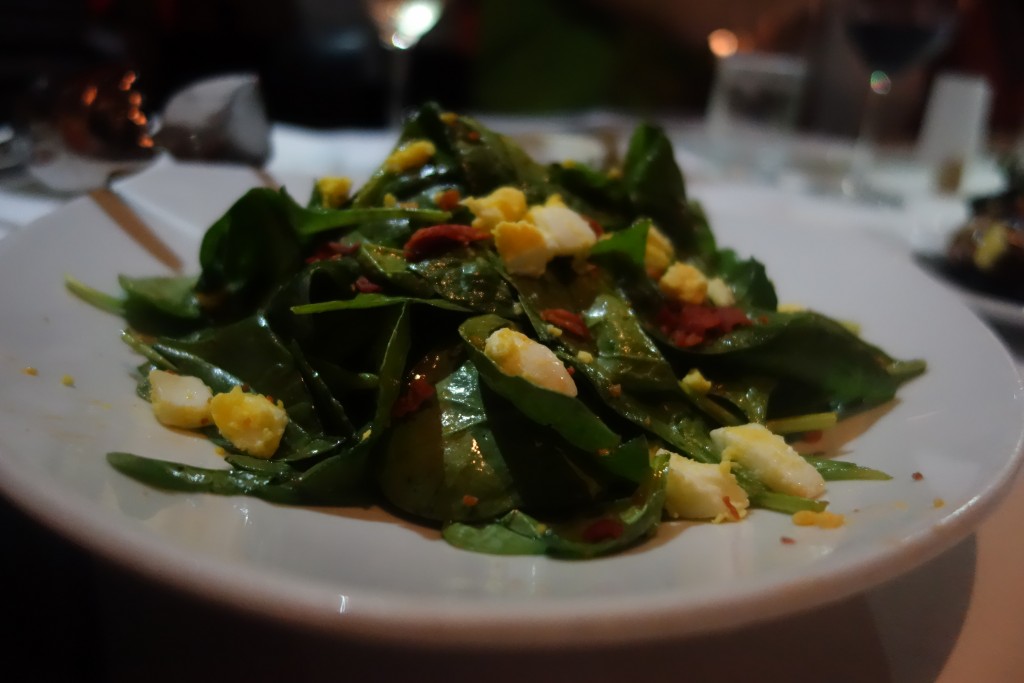 red steakhouse spinach salad