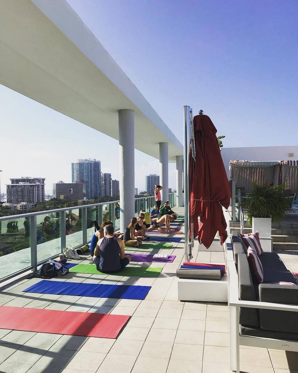 yoga miami, rooftop yoga Miami, workout Miami, rowing Miami, workout Miami, MiamiCurated, best workout Miami