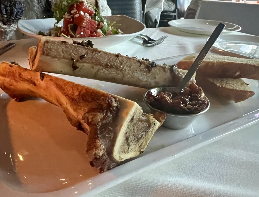 RED South Beach, Miamicurated, roasted bone marrow with jalapeno jam